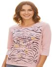 Blusa Manga 3/4 Flamê Estampa Frontal Tigre Plus Size G1