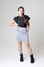 Blusa Manga Babado Preta Kaltty