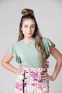 Blusa Manga Babado Verde Kaltty