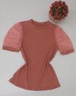 Blusa manga bofante bordo
