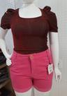 Blusa manga bufante e Short