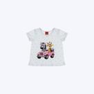 Blusa Manga Curta Bichinhos Infantil Menina Kyly 1000971 Branco