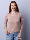 Blusa manga curta canelada