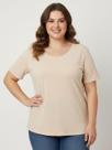 Blusa Manga Curta Cativa Plus Size Feminina AREIA
