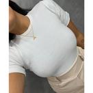 Blusa Manga Curta de Ribana Canelada