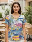 Blusa Manga Curta Em viscolycra c/Detalhe Decote Nº 44 AO 54