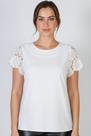 Blusa manga curta feminina detalhe crochê 51607