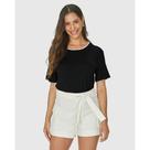 Blusa Manga Curta Feminina Moletinho Viscose Malwee R.114189