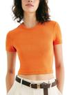 Blusa Manga Curta Hering 4F8L Feminina Cropped Canelada Algodão T. P/XXG