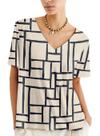 Blusa Manga Curta Hering 4H7Q Feminina Estampada Viscose T. M/XXG Blusa Manga Curta Hering 4H7Q Feminina Estampada Viscose T. M/XXG