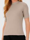 Blusa Manga Curta Malwee 1000085001 Feminina Canelada Viscose T. P/XGG