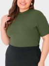 Blusa Manga Curta Malwee 1000108542 Feminina Plus Size Canelada Viscose T. G1/G3 Blusa Manga Curta Malwee 1000108542 Feminina Plus Size Canelada Viscose T. G1/G3