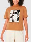 Blusa Manga Curta Malwee 1000127454 Feminina Estampada Meia Malha T. P/GG