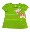 Blusa Manga Curta Menina Cativa Estampa Borboleta Em Glitter