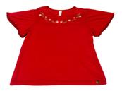 Blusa Manga Curta Menina Com Babado Mangas Borboletas Cativa