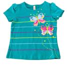 Blusa Manga Curta Menina Estampa Borboleta Em Glitter Cativa