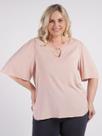Blusa Manga Curta Plus Size Feminina BEGE Blusa Manga Curta Plus Size Feminina BEGE
