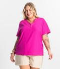 Blusa Manga Curta Plus Size Secret Glam Rosa Blusa Manga Curta Plus Size Secret Glam Rosa