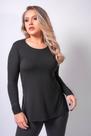 Blusa Manga Longa Abertura Lateral Preto Sintonia