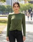 Blusa manga longa com detalhe transpassado lunender 65209