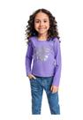 Blusa Manga Longa com Glitter para Menina Quimby