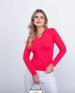 Blusa Manga Longa Decote V Malha