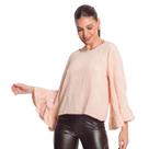 Blusa Manga Longa Detalhes Franzido Casual Estilosa Blusa Manga Longa Detalhes Franzido Casual Estilosa