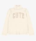 Blusa Manga Longa em Cotton Rovi Kids Bege