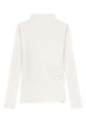 Blusa manga longa gola alta com franzido lunender 65214