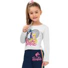 Blusa Manga Longa Infantil Feminina Barbie Dreamtopia Meia Malha Menina