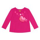 Blusa Manga Longa Infantil Menina Estampa Passaro Algodão