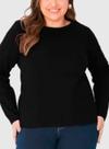 Blusa Manga Longa Malwee 1000094139 Feminina Plus Size Algodão T. G1/G3