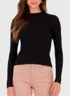 Blusa Manga Longa Malwee 1000120649 Feminina Gola Alta Ribana T. M/XGG