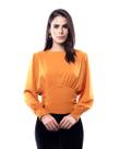 Blusa manga longa pala latex mostarda maria genô