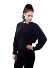 Blusa manga longa pala latex preto maria genô