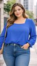 Blusa manga longa plus size decote quadrado lunender 65201