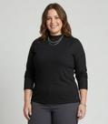 Blusa Manga Longa Plus Size Secret Glam Preto
