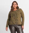 Blusa Manga Longa Plus Size Secret Glam Verde