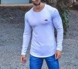 Blusa manga longa Slim canelada Blusa manga longa Slim canelada