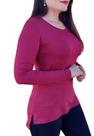 Blusa Manga Longa Sobre Legging Feminina Alongada Mullet em Malha
