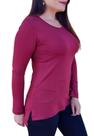Blusa Manga Longa Sobre Legging Feminina Alongada Mullet em Malha