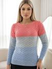 Blusa Manga Longa Trico Tricolor Degrade Casual Atemporal