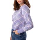 Blusa Manga Longa Tricot Roxa Listras Color Das Gurias