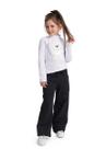 Blusa Manga Longa Urso Bordado Cotton Infantil Menina
