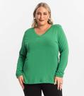 Blusa Manga Longa Visco Tricot Secret Glam Verde - Rovitex Plus Size