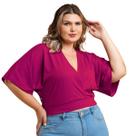 Blusa Manga Morcego Feminino Canelada Social Manga 3/4 Tecido Leve