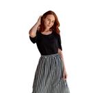 Blusa Manga Princesa - Manga Bufante - de Viscose - Cor Preta - Tamanho M