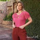 Blusa Maria Izabel Inicial A - Areia