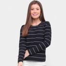 Blusa Marialicia Listrada Manga Longa Feminina Blusa Marialicia Listrada Manga Longa Feminina