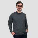 Blusa Masculina Texturizada Tricot Moletom Quentinho Social